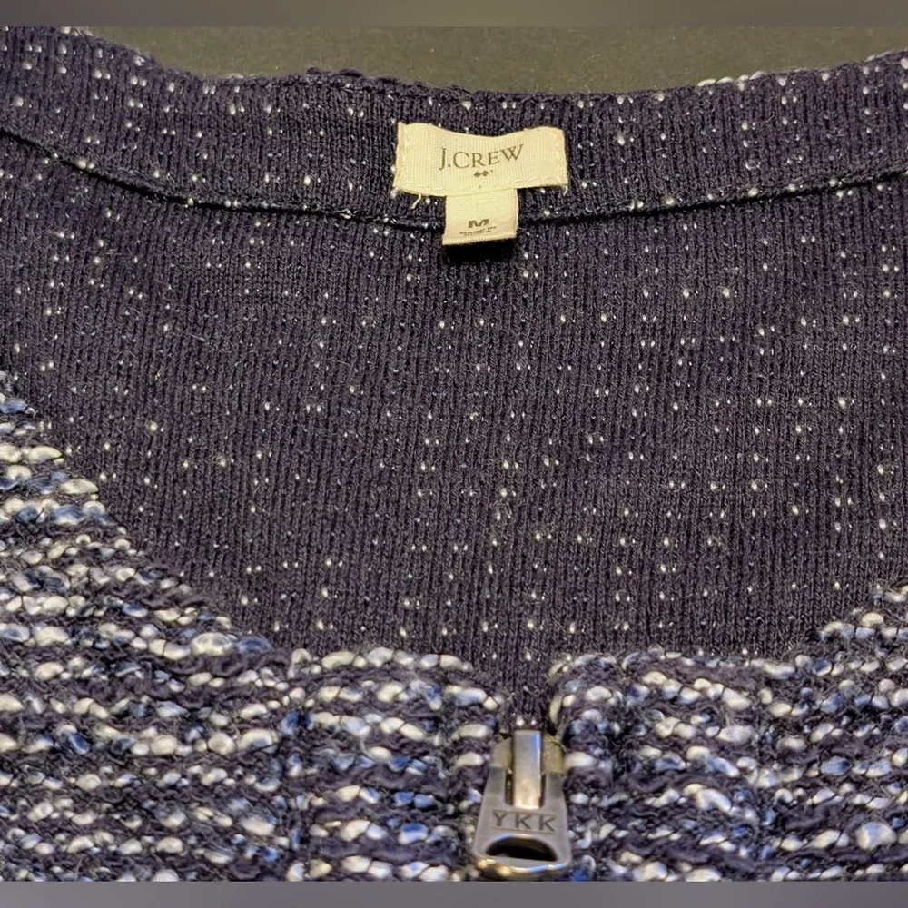 J.Crew Peplum Bocule Jacket Women’s Medium Navy Base
